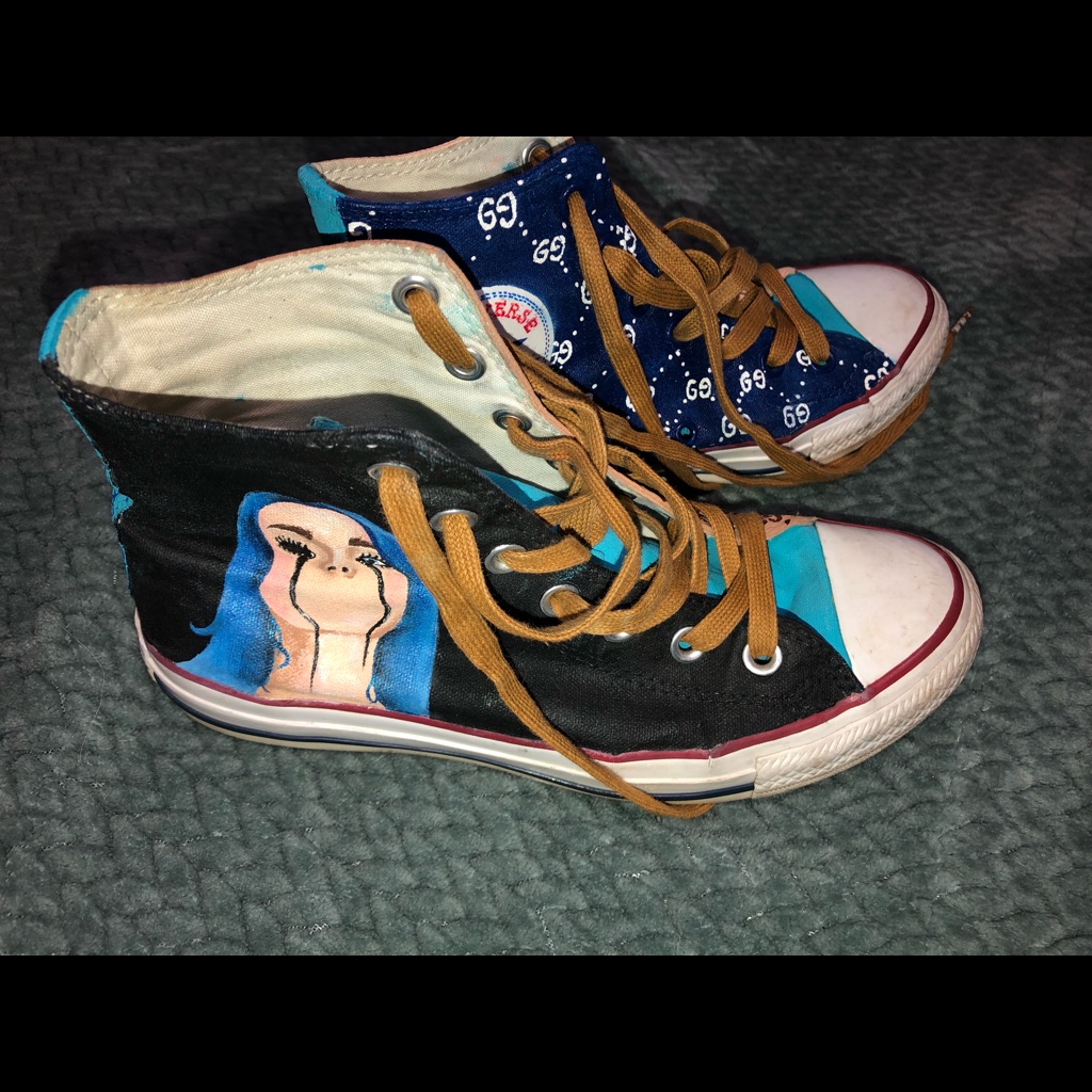 Custom Painted Billie Eilish Converse